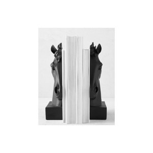 Matte Black Horse Head Bookends