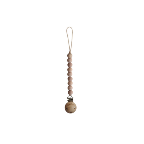 Mushie Wooden Pacifier Clip - Cleo