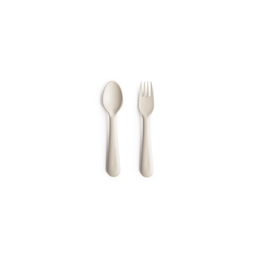 Mushie Fork & Spoon Set - Ivory