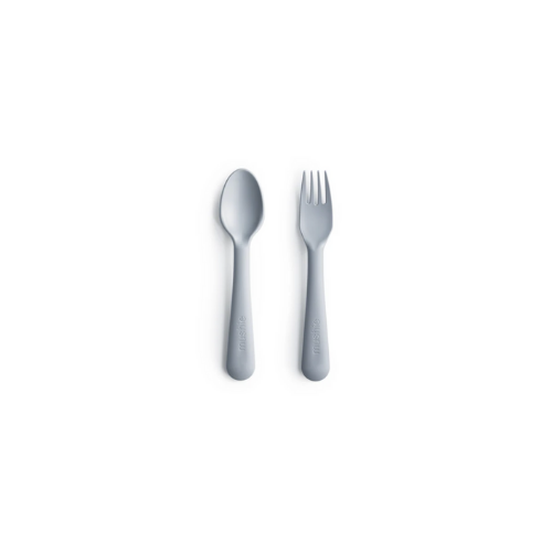 Mushie Fork & Spoon Set - Cloud