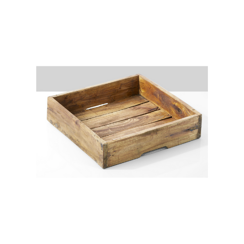 Square Mahogany Wood Tray - 12"