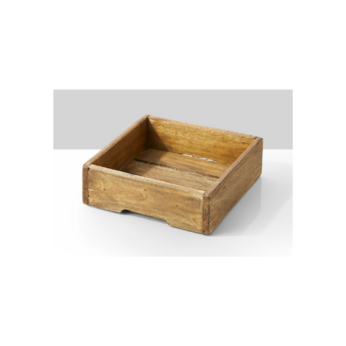 Square Mahogany Wood Tray - 9"