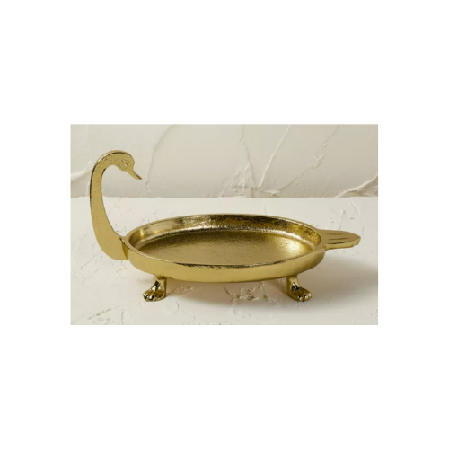 Gold Oval Swan Dish