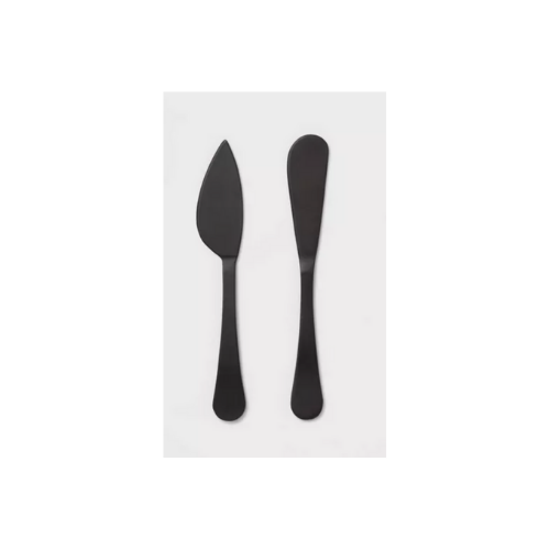 Threshold SS Black Cheese Knife Set - 2pc