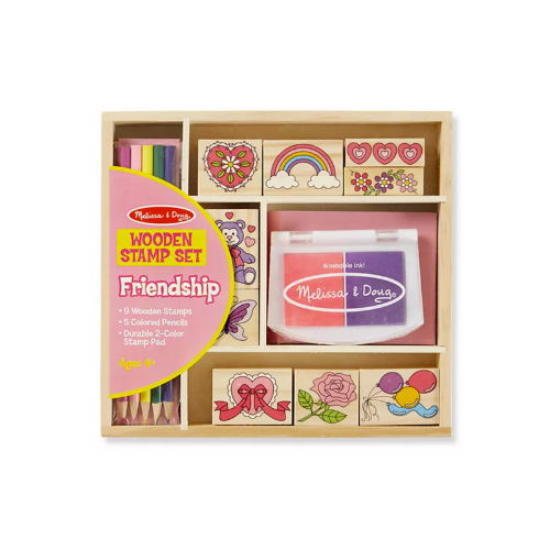 Melissa & Doug Wooden Stamp Set - Friendship