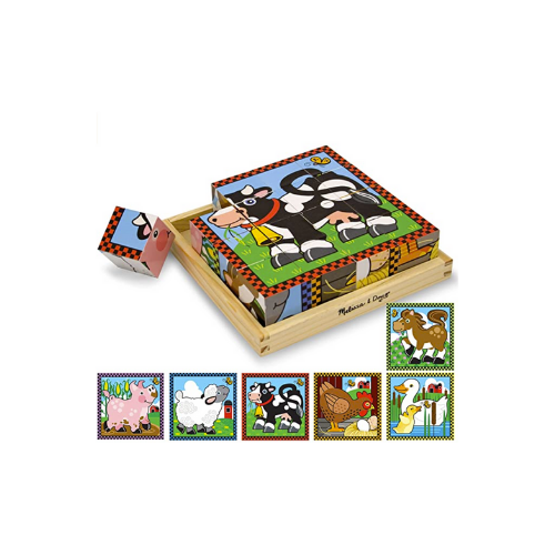 Melissa & Doug Wooden Cube Puzzle - Farm