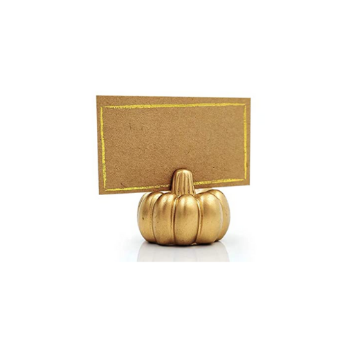 Gold Pumpkin Place Card Holder