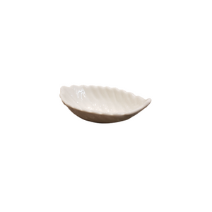 Mini Ceramic Leaf Bowl - White