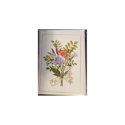 Flower Bouquet Thank You Card w/Envelope