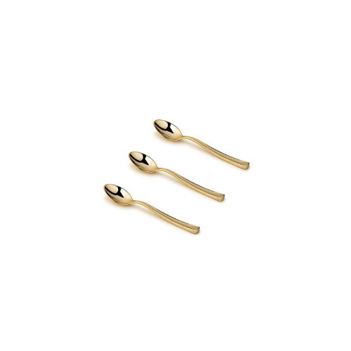 Mini Gold Plastic Spoon - 24 ct.