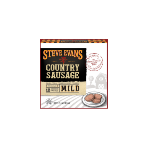 Steve Evans Country Sausage Mild 12 patties 19.2 oz