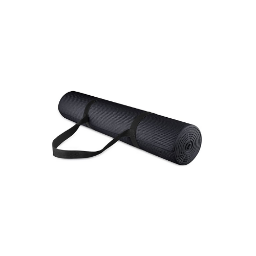 Yoga/Exercise Mat w/Carrying Strap - Black