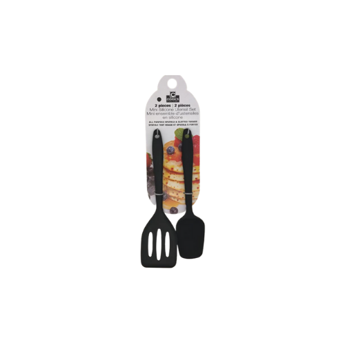 Cooks Corner 2pc Silicone Spatula & Lifter Set - Black