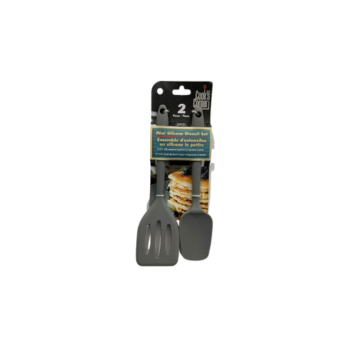 Cooks Corner 2pc Silicone Spatula & Lifter Set - Grey