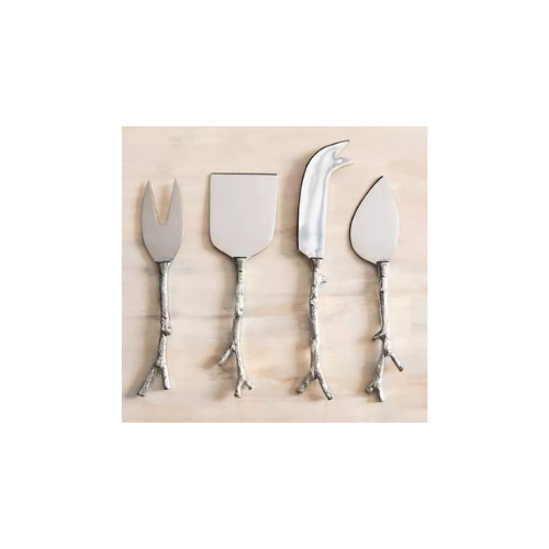 Silver Twig Cheese Knives Set - 4pc