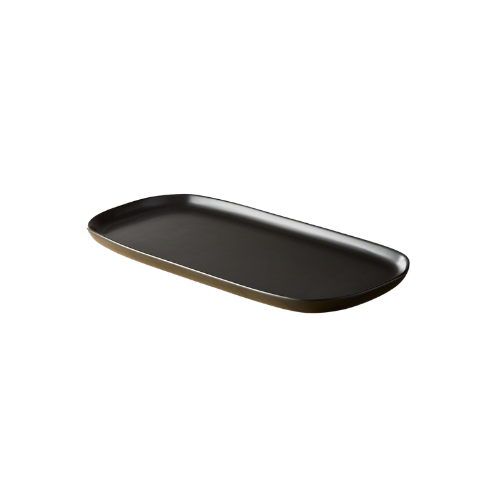 CB2 Crisp Matte Black Rectangle Platter