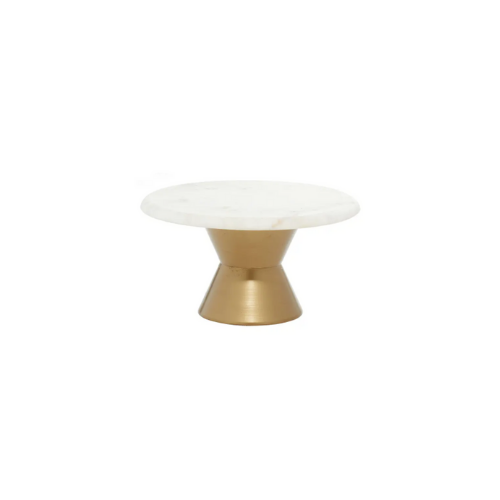 Vivian Lune Home Gold Marble 12" Cake Stand