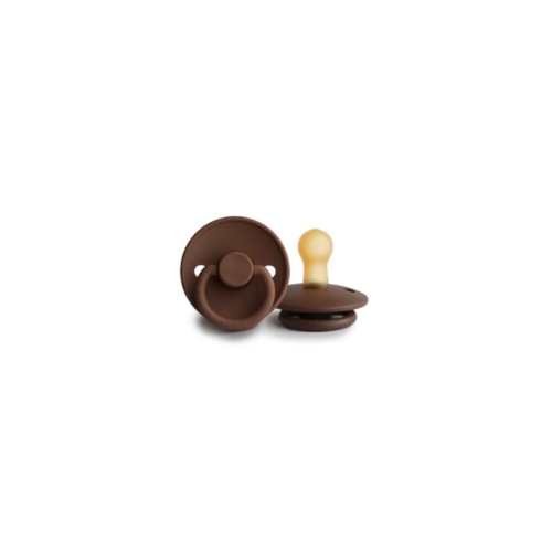 FRIGG Natural Rubber Pacifier Milk Chocolate - 0-6 Months