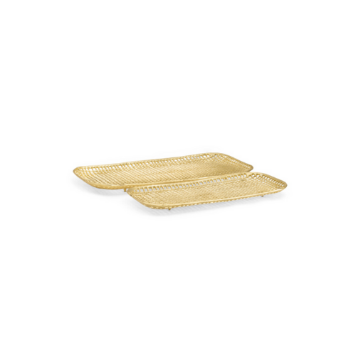 Gold Footed Trays - Set of 2