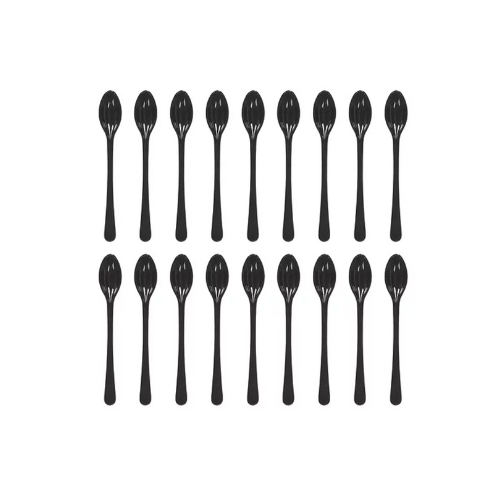 Mini Black Plastic Spoon - 40ct