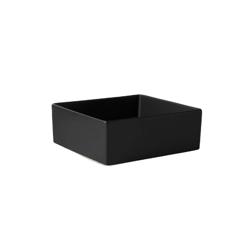 CB2 Bento Matte Black Square Bowl