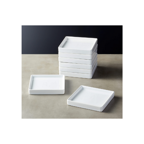 CB2 Bento White Appetizer Plates - Set of 8