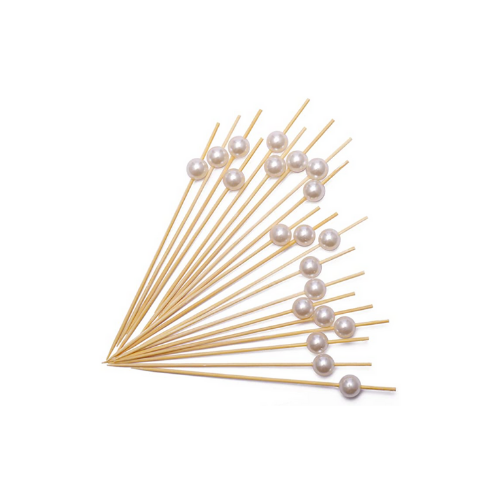 Appetizer Picks w/White Pearl - 50pk