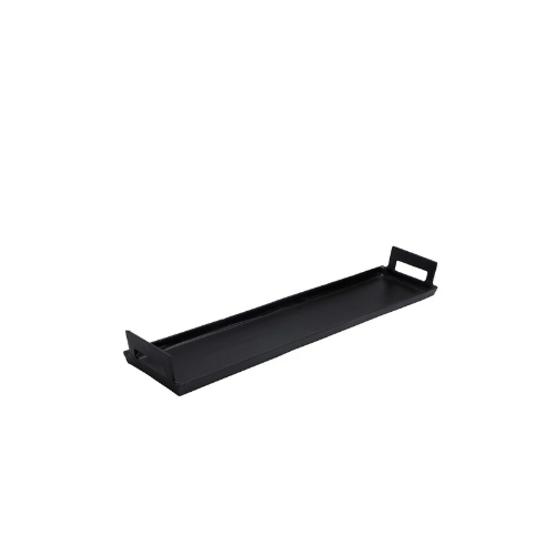 Home Essentials 30" Matte Black Rectangle Cast Handled Tray