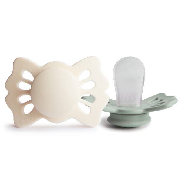 Lucky Symmetrical Silicone Pacifier | 0-6 Months (Cream/Sage)