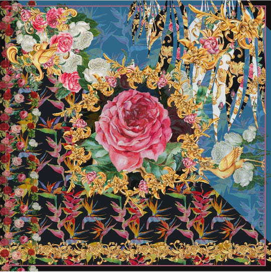 Silk Scarf, [EF63-1] Emporio Fiore Sevillana EF63-1 90cm