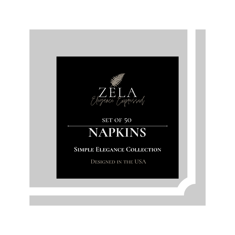 Zela Napkins 50 ct - Simple Elegance Collection, Gray