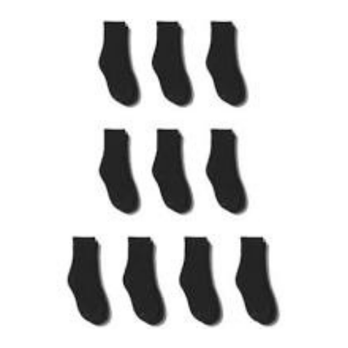 Hanes Boys Black Crew Socks 10 pk. Size L