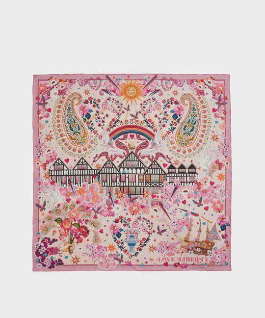 Silk Scarf, [LB61-2] Liberty Love Light Pink LB61-2 90cm