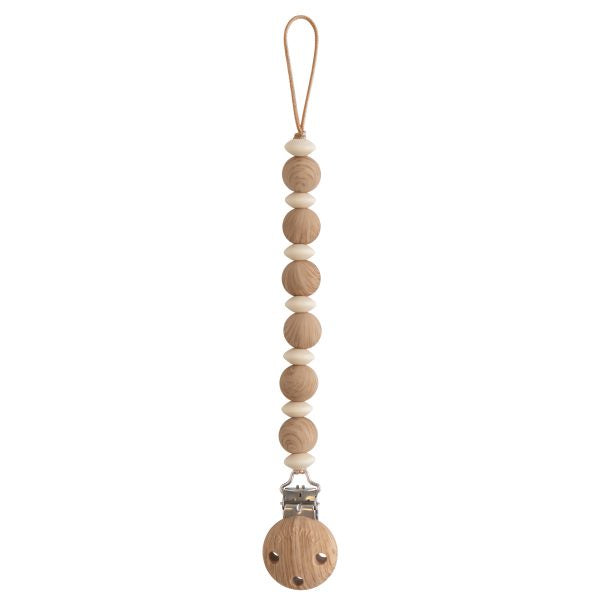 Silicone Pacifier Clip | Luna (Faux Wood)