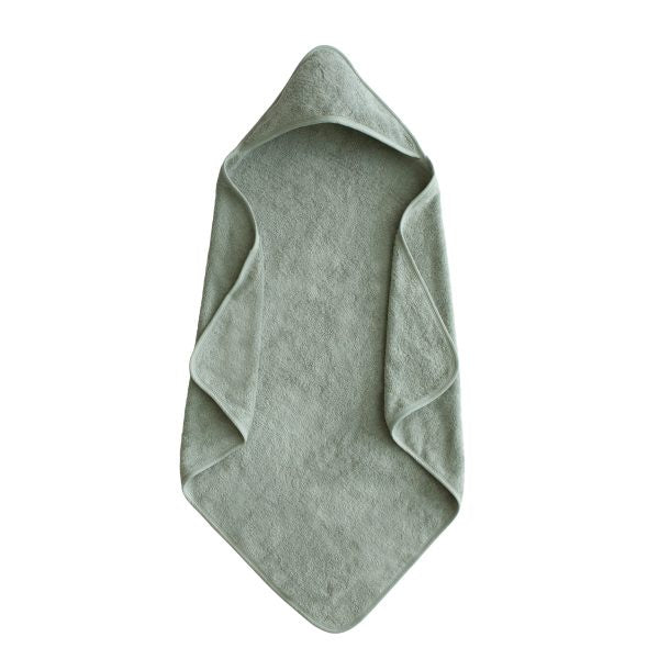 Mushie Organic Cotton Baby Hooded Towel - Moss