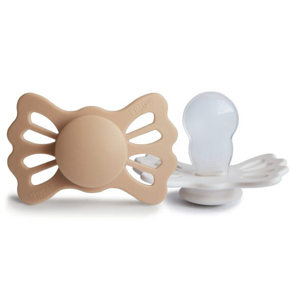 Lucky Symmetrical Silicone Pacifier | 6-18 Months (Silky Satin/Cream)