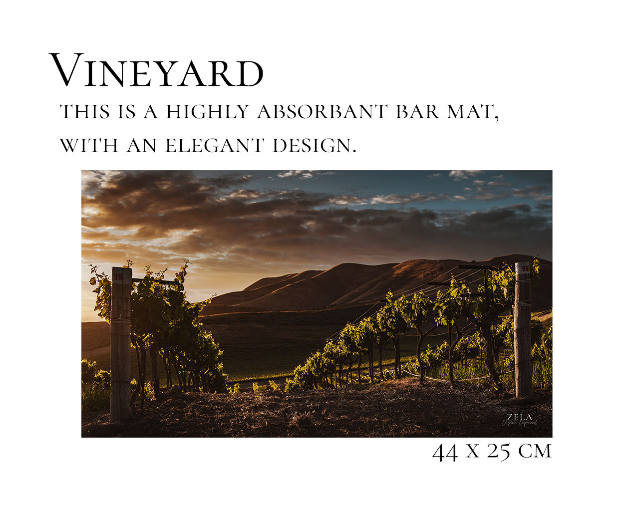 Zela Vineyard Bar Mat 17.5 x 10