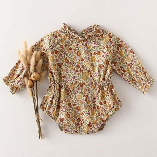 Fall Floral Romper, 6m