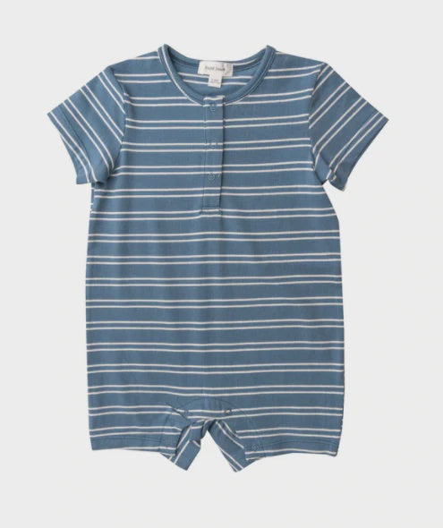 Angel Dear, Blue Seashore stripe henley shortall, 3-6m