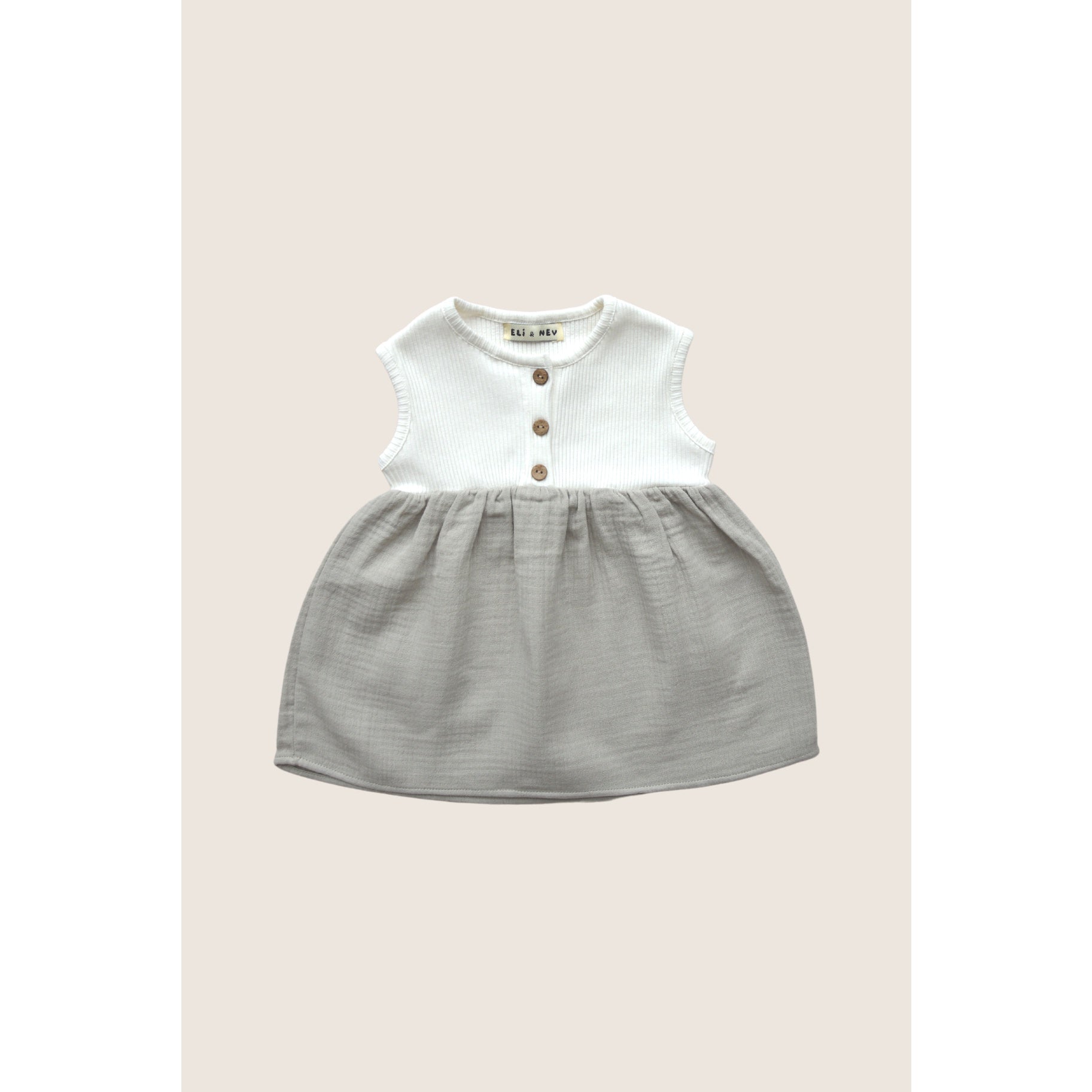 White & Gray Dress, 6-9m