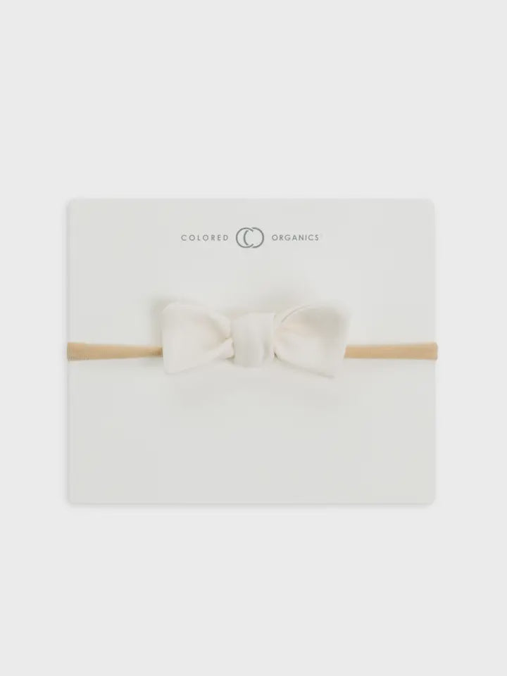 Organic Baby Muslin Dainty Bow Headband - Ivory