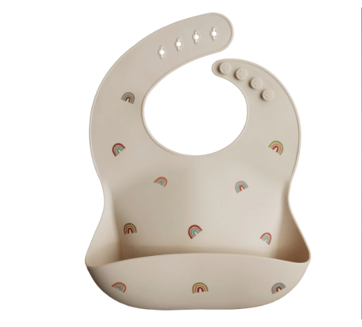 Mushie Silicone Baby Bib - Rainbows