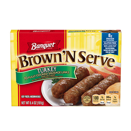 Banquet Brown 'N Serve Turkey Sausage - 6.4oz