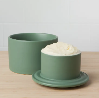 Matte Elm Green Butter Crock