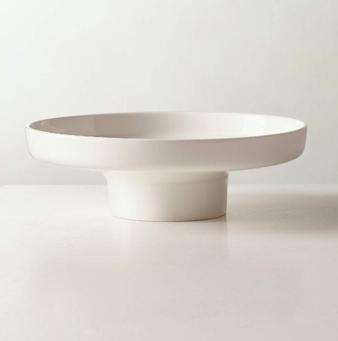 CB2 Contempri Footed White Serving Bowl/Decor