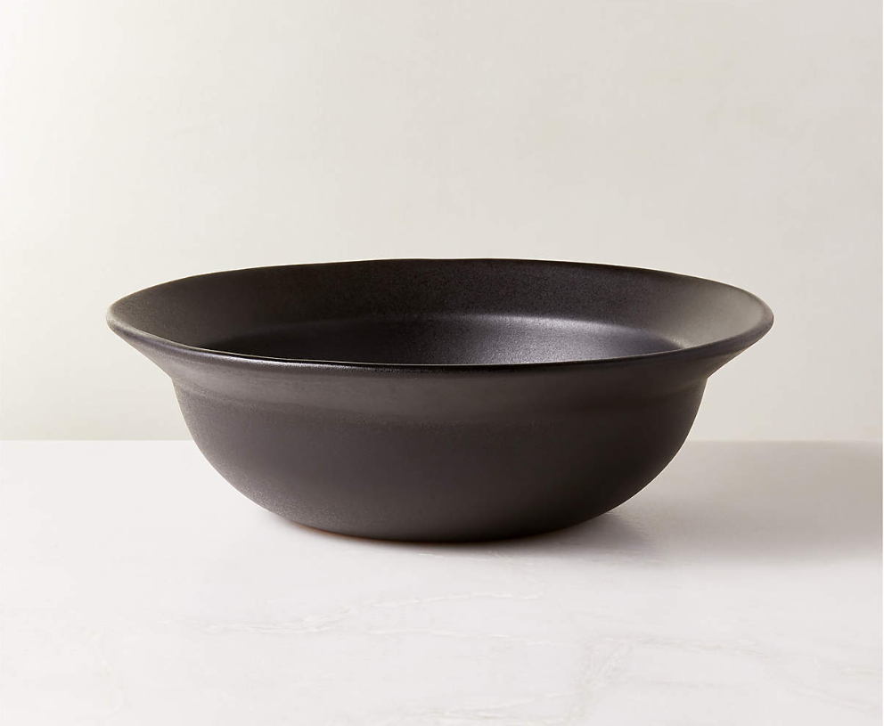 CB2 Sculpt Black Serving Bowl