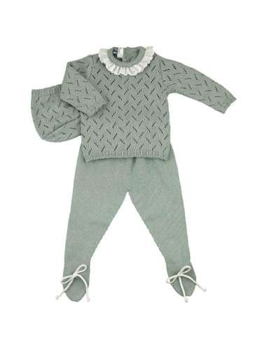 Green Knit Perle Baby Set, 1m