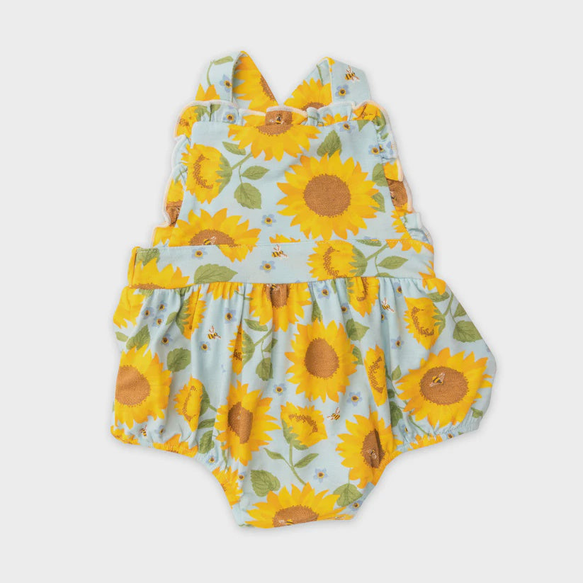 Angel Dear, Sunflowers Blue Ruffle Bubble Sunsuit, 6-12m