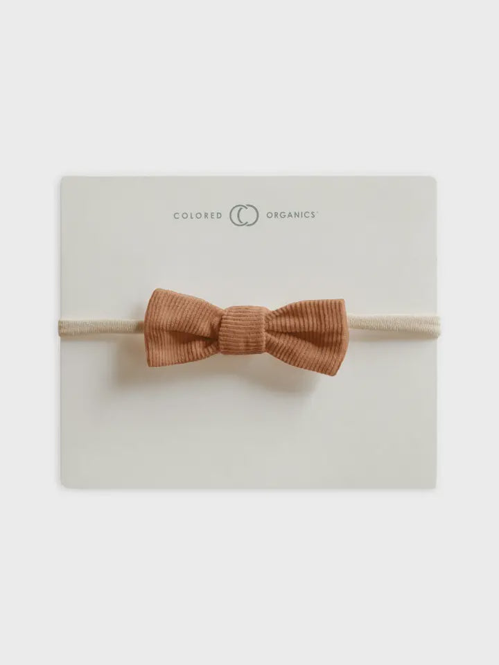 Organic Baby Corduroy Dainty Bow - Nutmeg