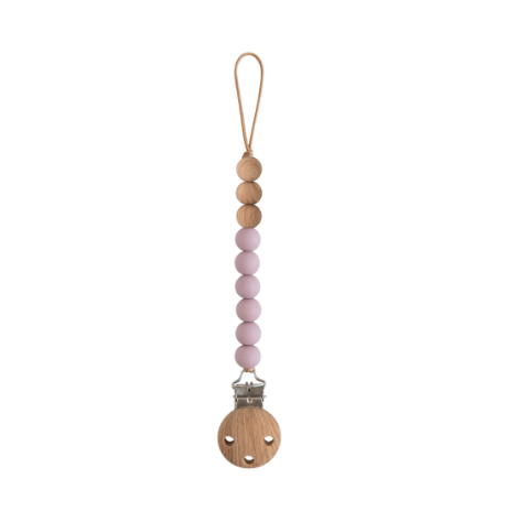 Mushie Silicone Pacifier Clip | Eva - Mauve